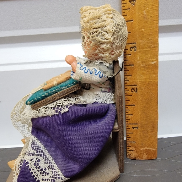 Vtg Cecile Bruxelles Passage Du Nord Handmade Old Woman Doll, Rare Collectible - Picture 3 of 5